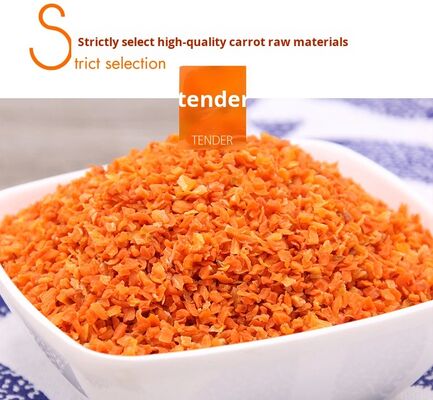 Buen precio Copos de zanahoria deshidratada de alta calidad a granel, verduras secas para cocinar, embalaje personalizable en línea