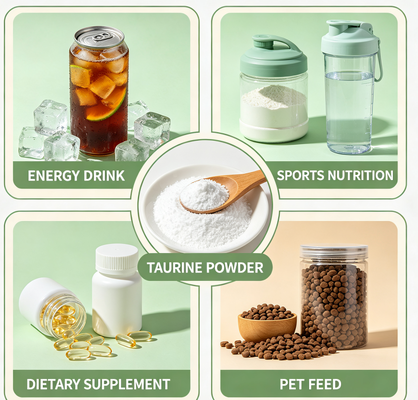 Good price Nutritional Fortifier for Beverage, Health Supplement and Pet Food Purity Taurine Powder Factory Direct online